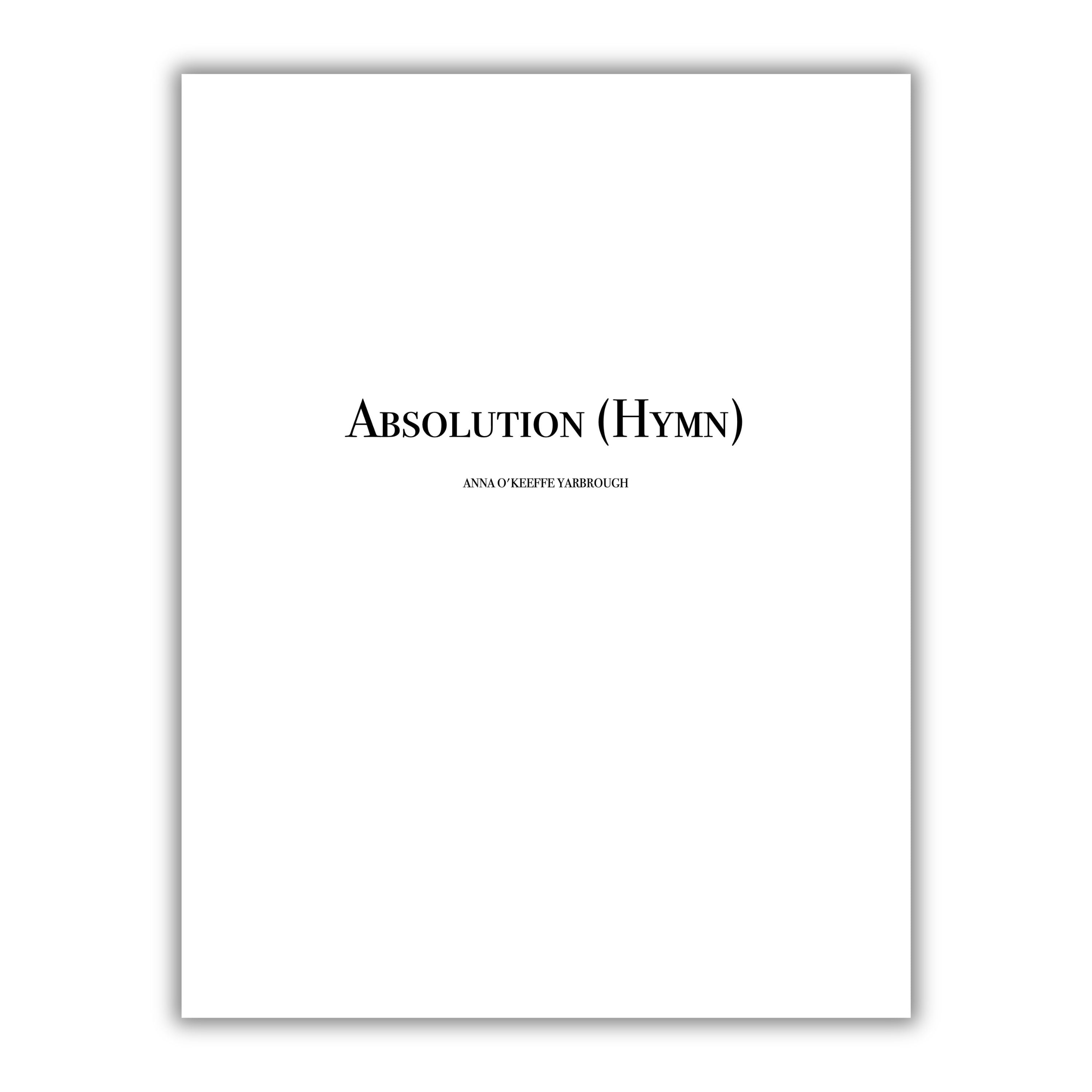 Absolution (Hymn) - Sheet Music for Piano – Anna O'Keeffe Yarbrough
